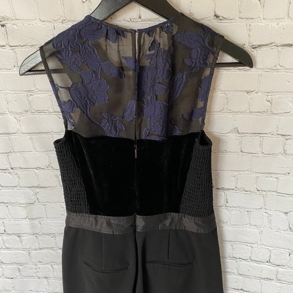 Rebecca Taylor Black and Blue Lace Pant Jumpsuit - Picture 3 of 7